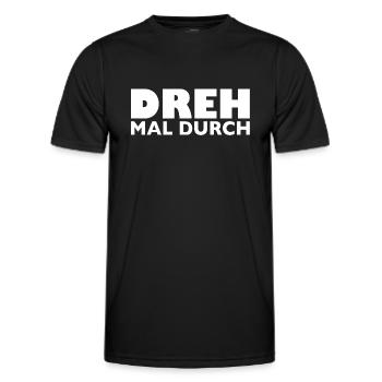 Dreh mal durch - Männer Funktions-T-Shirt - Schwarz - Vorne - AI Model Male 178 dark (178cm)