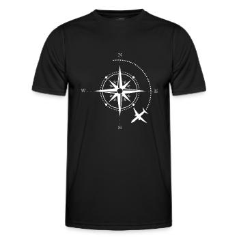 Travel Travel Compass I Love Traveling Traveller - Men's Functional T-Shirt - black - Front - AI Model Male 178 dark (178cm)