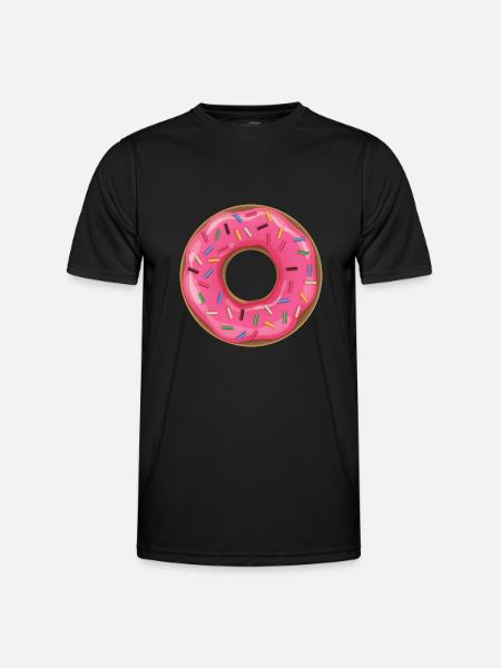 Tshirt DONUT idée cadeau humour - T-shirt sport Homme - noir