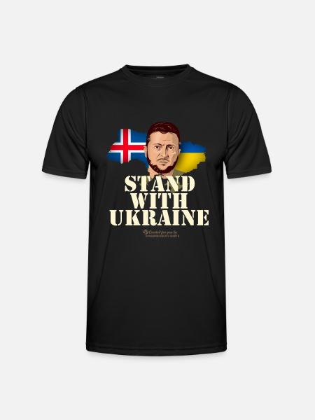 Iceland Stand with Ukraine - Men's Functional T-Shirt - black