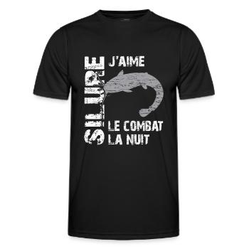 Pêche au silure Combat avec le silure Pêche sporti - T-shirt sport Homme - noir - Devant - AI Model Male 178 dark (178cm)