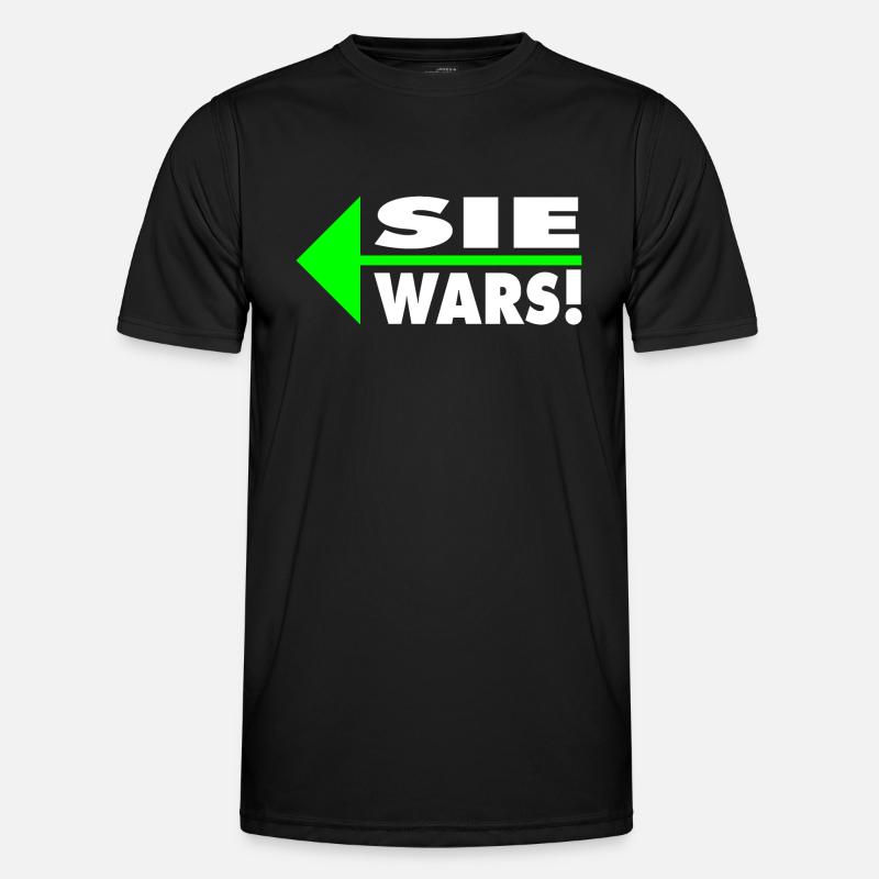 Sie wars! Partner- oder Partyshirt - Männer Funktions-T-Shirt - Schwarz