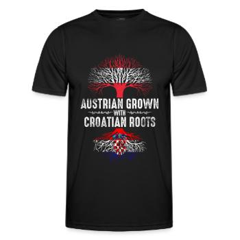 Österreicher mit kroatischen Wurzeln - Männer Funktions-T-Shirt - Schwarz - Vorne - AI Model Male 178 dark (178cm)