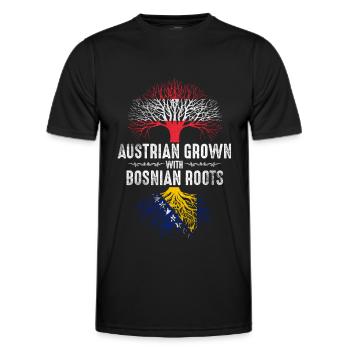 Österreicher mit bosnischen Wurzeln - Männer Funktions-T-Shirt - Schwarz - Vorne - AI Model Male 178 dark (178cm)