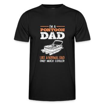 Pontoon Dad. Pontoon boating - Men's Functional T-Shirt - black - Front - AI Model Male 178 dark (178cm)