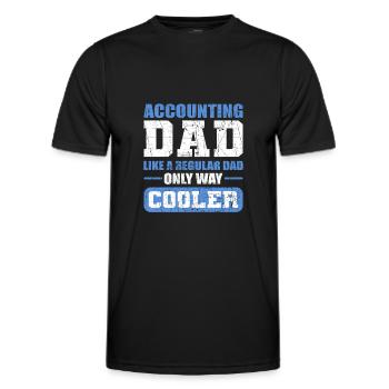 Comptabilité Papa. Père normal, juste beaucoup plus cool. - T-shirt sport Homme - noir - Devant - AI Model Male 178 dark (178cm)