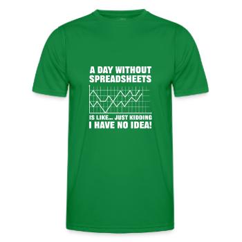 Spreadsheets and pivot tables. - Men's Functional T-Shirt - kelly green - Front - AI Model Male 178 dark (178cm)