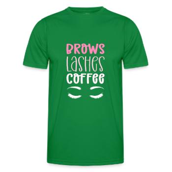 Cils des sourcils café. Microblading - T-shirt sport Homme - vert - Devant - AI Model Male 178 dark (178cm)