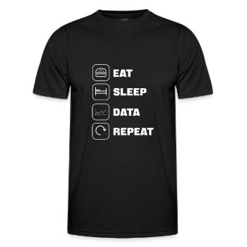 Science des données. Analyse de Big Data. Pour - T-shirt sport Homme - noir - Devant - AI Model Male 178 dark (178cm)