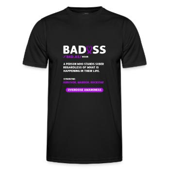 Lila Schleife. Überdosis-bewusstsein - Männer Funktions-T-Shirt - Schwarz - Vorne - AI Model Male 178 dark (178cm)