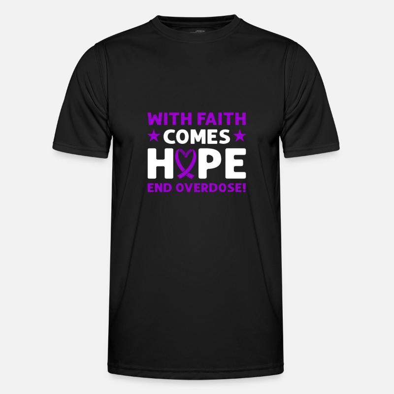 Arrêtez le surdosage! Bande violette. Conscience T-shirt sport Homme