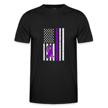 Lila Schleife. Überdosis-bewusstsein - Männer Funktions-T-Shirt - Schwarz - Vorne - AI Model Male 178 dark (178cm)