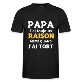 DAD I'M ALWAYS RIGHT EVEN WHEN I'M WRONG - Men's Functional T-Shirt - black - Front - AI Model Male 178 dark (178cm)