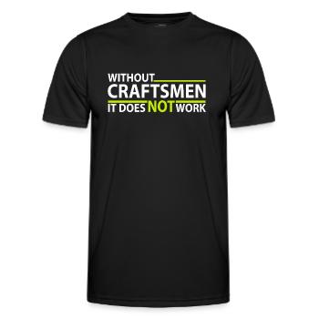 without Craftman - without craftsman - Men's Functional T-Shirt - black - Front - AI Model Male 178 dark (178cm)
