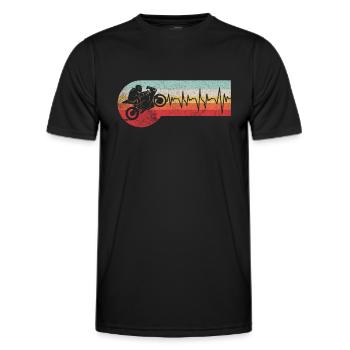 Motorrad Herzschlag Motorradfahrer Rennmaschine - Männer Funktions-T-Shirt - Schwarz - Vorne - AI Model Male 178 dark (178cm)
