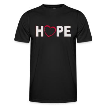 De l’espoir avec du cœur - T-shirt sport Homme - noir - Devant - AI Model Male 178 dark (178cm)