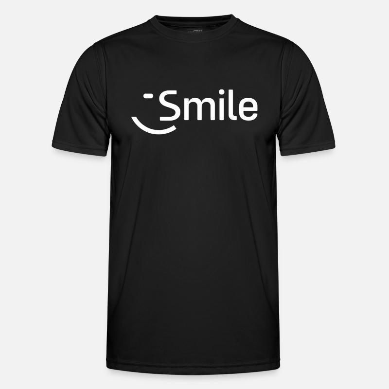 Smile - Männer Funktions-T-Shirt - Schwarz