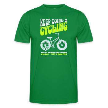 Keep Going and Cycling - Men's Functional T-Shirt - kelly green - Front - AI Model Male 178 dark (178cm)