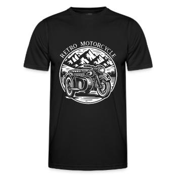 T-shirt rétro vintage Sidecar Moto pour motards - T-shirt sport Homme - noir - Devant - AI Model Male 178 dark (178cm)