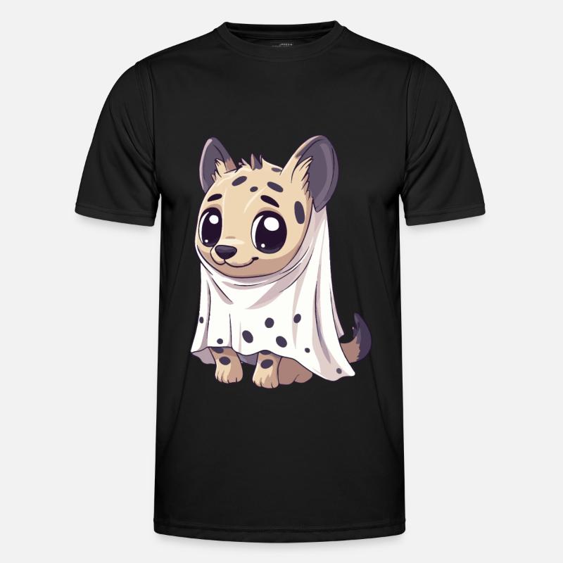 Hyäne Halloween Comic Geist - Männer Funktions-T-Shirt - Schwarz