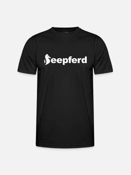Seepferd - Männer Funktions-T-Shirt - Schwarz