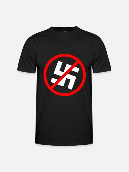 Against nazis swastika symbol - Men's Functional T-Shirt - black