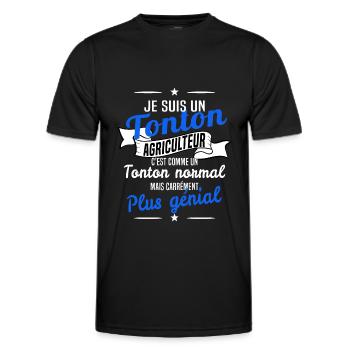 tonton agriculteur - T-shirt sport Homme - noir - Devant - AI Model Male 178 dark (178cm)