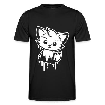 Fuchs Comic - Männer Funktions-T-Shirt - Schwarz - Vorne - AI Model Male 178 dark (178cm)