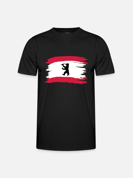 Berlin - Bierlin Flagge - Männer Funktions-T-Shirt - Schwarz