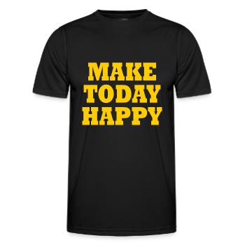 Make today happy - T-shirt sport Homme - noir - Devant - AI Model Male 178 dark (178cm)