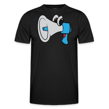 Megafon / Megaphone - Blau mit Augen - Männer Funktions-T-Shirt - Schwarz - Vorne - AI Model Male 178 dark (178cm)