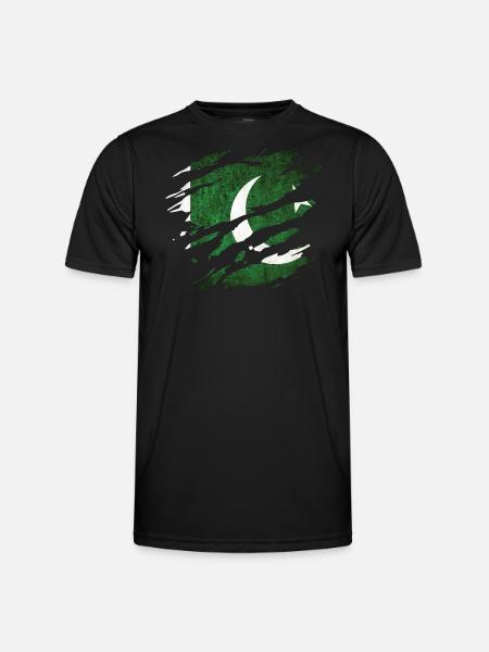 Pakistan - national flag, scratches, cracks - Men's Functional T-Shirt - black