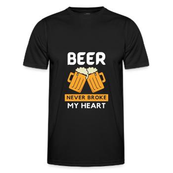 Beer Never Broke My Heart T Shirt (Dunkel) - Männer Funktions-T-Shirt - Schwarz - Vorne - AI Model Male 178 dark (178cm)