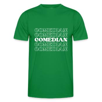 Comedian Entertainer Jokester Comic Humorist - Men's Functional T-Shirt - kelly green - Front - AI Model Male 178 dark (178cm)