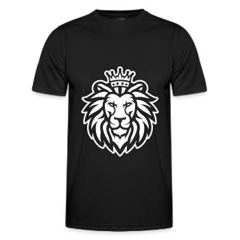 Lion Head Lion Crown - Men's Functional T-Shirt - black - Front - AI Model Male 178 dark (178cm)
