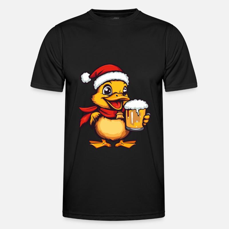 Duck Christmas Beer Funny - Men's Functional T-Shirt - black