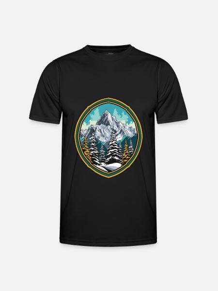 Mountains Forest Summits Ski - Men's Functional T-Shirt - black