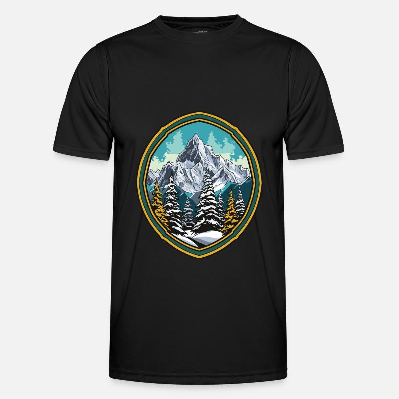Mountains Forest Summits Ski - Men's Functional T-Shirt - black