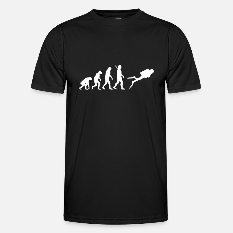 Evolution Tauchen - Männer Funktions-T-Shirt - Schwarz