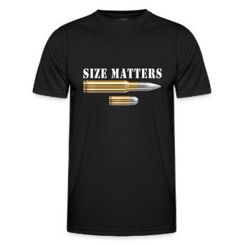 Size matters - Men's Functional T-Shirt - black - Front - AI Model Male 178 dark (178cm)