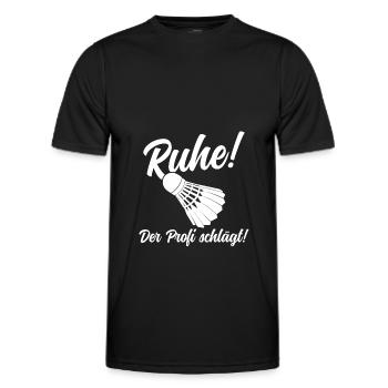 Badmintonspieler Federball Hobby Sport Badminton - Männer Funktions-T-Shirt - Schwarz - Vorne - AI Model Male 178 dark (178cm)