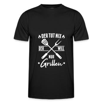 Barbecue Grillen Geschenkidee für Männer - Männer Funktions-T-Shirt - Schwarz - Vorne - AI Model Male 178 dark (178cm)