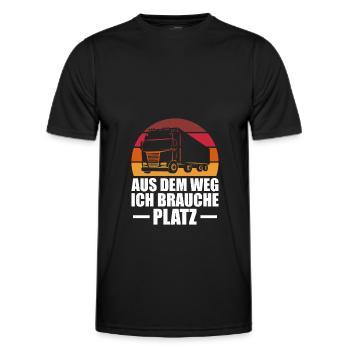 Trucker Spruch LKW Fahrer - Männer Funktions-T-Shirt - Schwarz - Vorne - AI Model Male 178 dark (178cm)