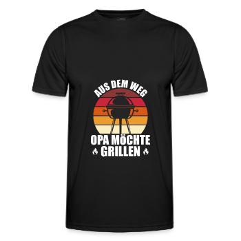 Opa möchte grillen Grillsaison BBQ - Männer Funktions-T-Shirt - Schwarz - Vorne - AI Model Male 178 dark (178cm)