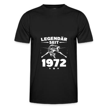 1972 Jahrgang Angler 50. Geburtstag Geschenk - Männer Funktions-T-Shirt - Schwarz - Vorne - AI Model Male 178 dark (178cm)