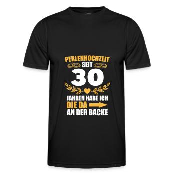 30. Hochzeitstag Mann Perlenhochzeit Geschenk - Männer Funktions-T-Shirt - Schwarz - Vorne - AI Model Male 178 dark (178cm)