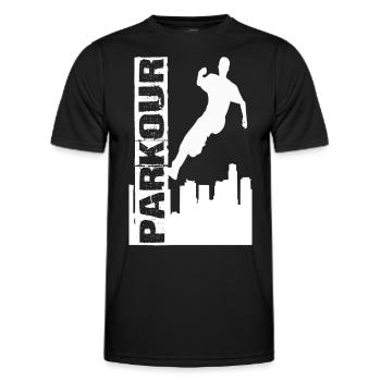 Le parkour - T-shirt sport Homme - noir - Devant - AI Model Male 178 dark (178cm)