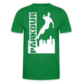 Parkour - Men's Functional T-Shirt - kelly green - Front - AI Model Male 178 dark (178cm)