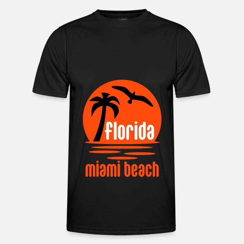 Florida, Miami beach (Sonne, Palme, Vogel) Männer Funktions-T-Shirt