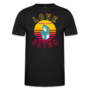 Love Retro - Men's Functional T-Shirt - black - Front - AI Model Male 178 dark (178cm)